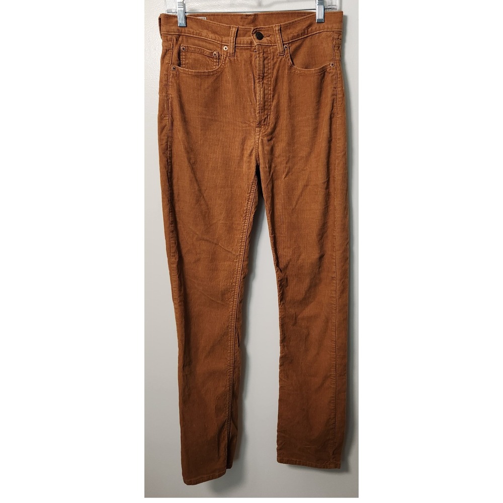 Gap Cigarette High Rise Brown Corduroy Pants Size 28 6 Tall Cotton Spandex